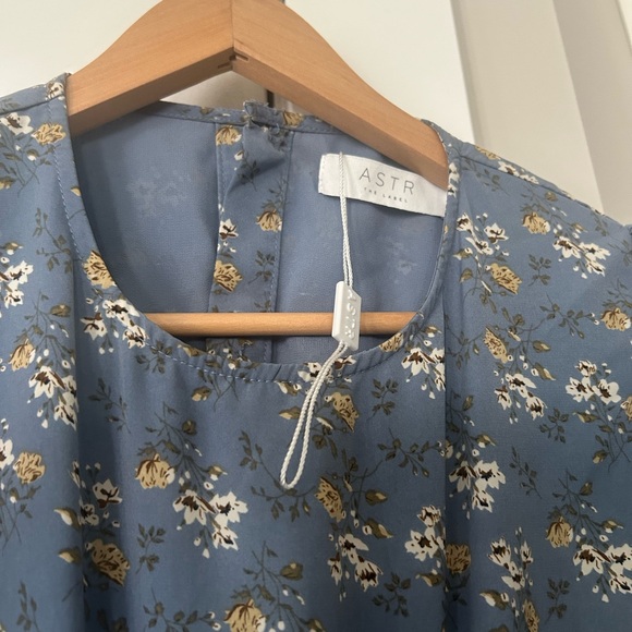 Astr Blue Floral Cut-Out Midi Dress - Picture 3 of 11